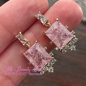 Shattered Light Pink Drop Earrings